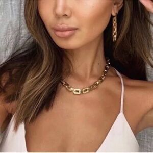 Eddie Borgo Supra Link Necklace Chunky Chain GOLD NEW Wrapped+  Gift Bag & Card